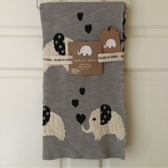 XX Other New Baby Blanket Made In India Elephants And Hearts Poshmark